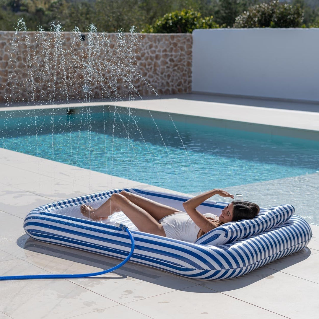 Flamingueo Luftmatratze Pool - Tanning Pool mit Spinkler - Getränkehalter Inklusive - Strapazierfähi