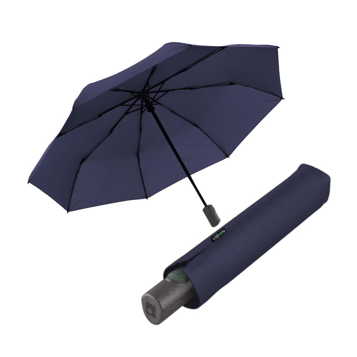 Knirps nachhaltiger Damen Taschenschirm Vision Duomatic - water 97 cm Water, 97 cm Water