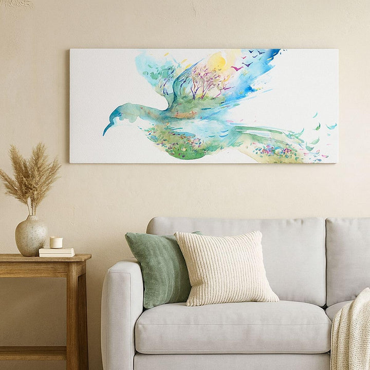 Wandbilder Dekoration Wohnzimmer Abstraktion Vogel Natur Bewegung Panorama Bilder auf Leinwand 120x5