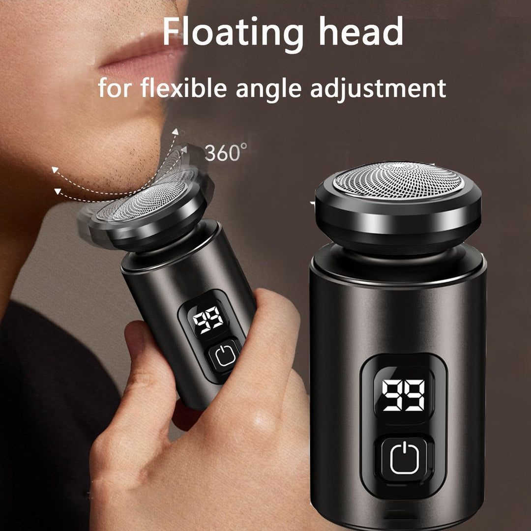 Rasierer Herren Elektrisch, 8000rpm 8cm Mini Shaver IPX7 wasserdicht | mit 360° Federbelasteter Schw