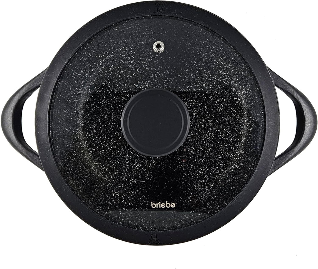 briebe Topfset Induktion 8-Teilig, Kochtopf Set 4 Töpfen aus Aluminiumguss, Antihaftbeschichtung ILA