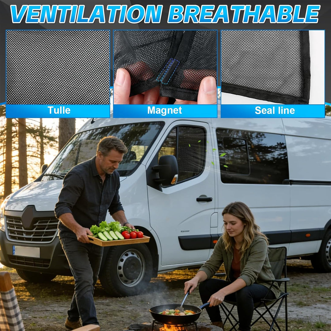 Magnetisches Insektennetz Ersatz für Renault Trafic 2014-2025 | Starker Magnet-Verschluss, Feinmasch