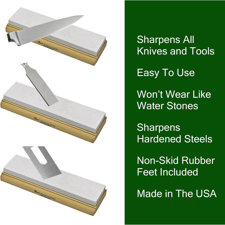 Arkansas Schleifstein-Set, Holzmontage, 20,3 cm