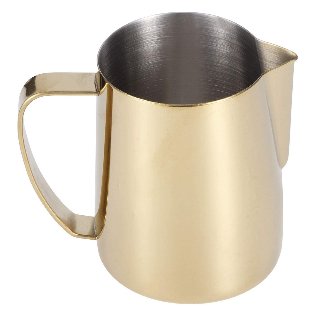 350ml Milchkännchen Golden aus Edelstahl Milk Pitcher Handheld Edelstahl Aufschäumkännchen Milch Auf
