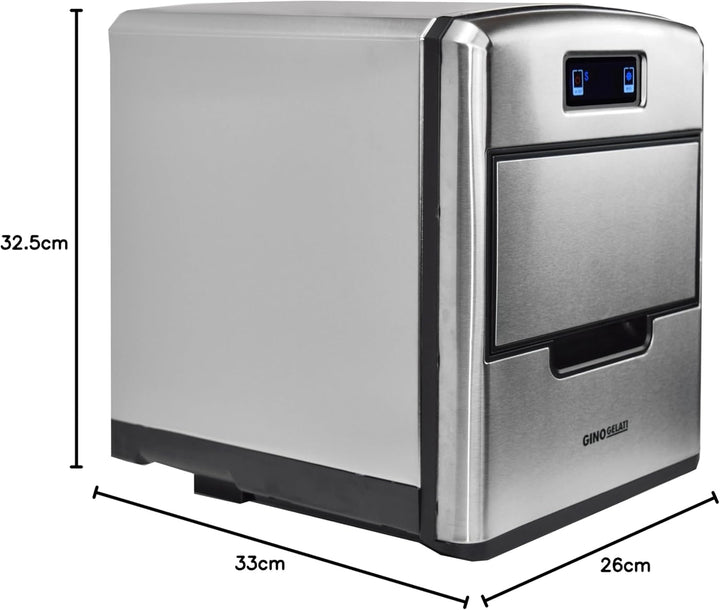 Gino Gelati GG-175W de Luxe Digitaler Edelstahl Eiswürfelbereiter Eiswürfelmaschine Icemaker