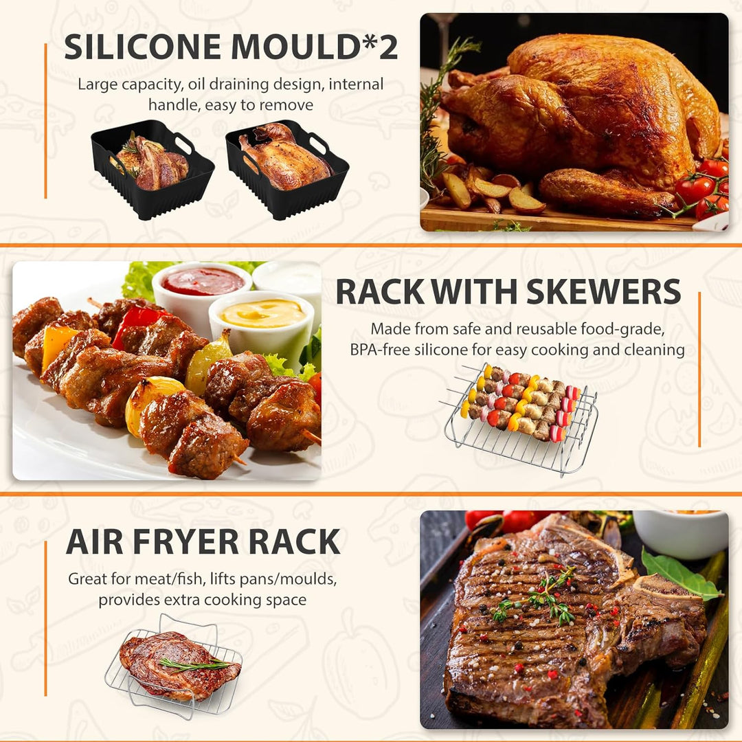 Heissluftfritteuse Zubehör für COSORI Heissluftfritteuse 8,5L/Dual Blaze TwinFry 10L, Airfryer Zubeh
