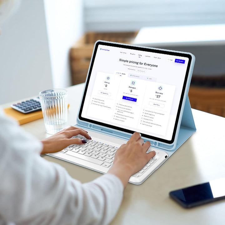 IVEOPPE Tastatur für iPad Pro 12,9, Hülle mit Tastatur für iPad Pro 6. Generation, Bluetooth QWERTZ