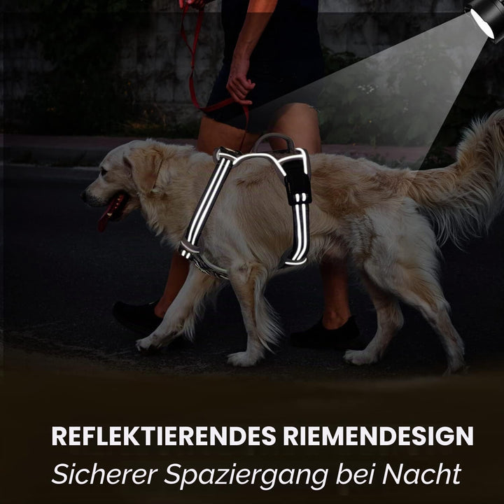 Eyein Hundegeschirr für Grosse Hunde, verstellbares atmungsaktives reflektierend, gepolstert und atm