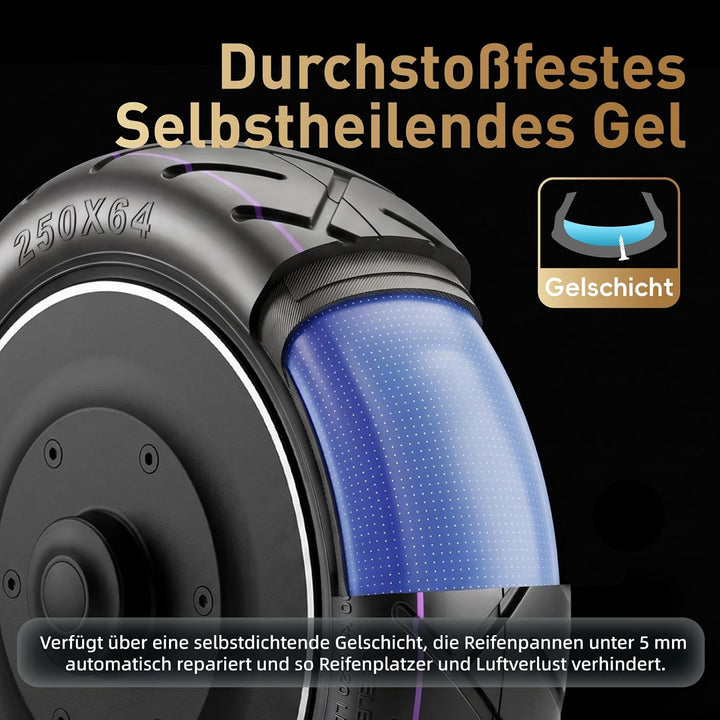 250 x 64 CST Selbstreparierender Reifen für Xiaomi 4 Ultra Elektroroller 10 Zoll Ersatzreifen mit Li