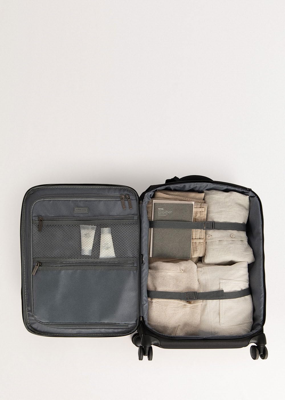 CREATE / Luggage Studio Soft/Set S und M Polyester Soft Koffer Schwarz/TSA Vorhängeschloss, 4 doppel