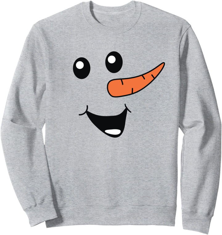 Frohe Weihnachten Schneemann lustiges Gesicht Sweatshirt