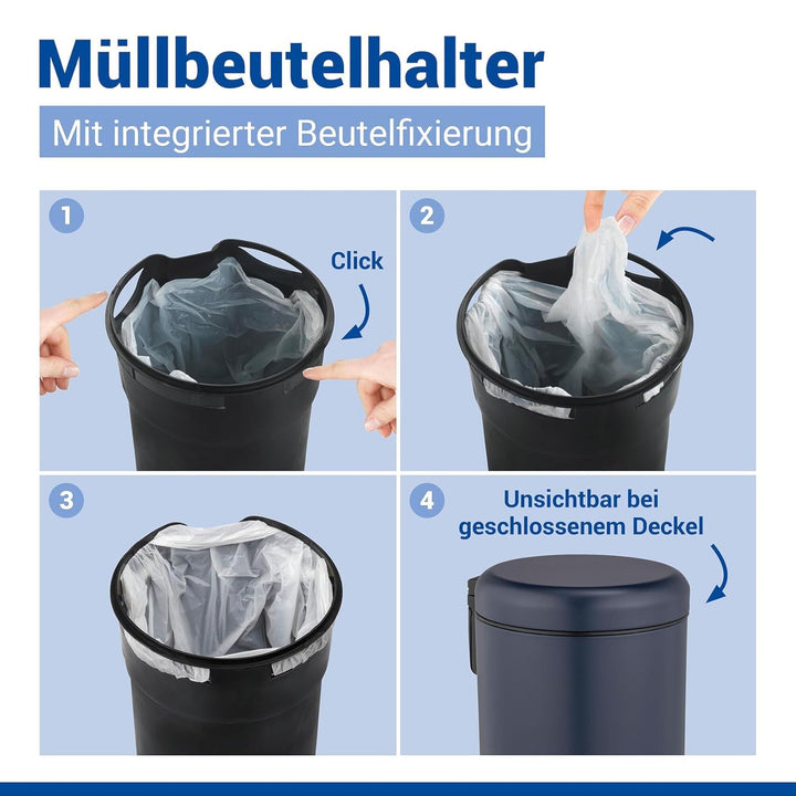 WENKO Treteimer Leman, 3 Liter, mit herausnehmbarem Einsatz, aus lackiertem Stahl, 17 x 25 x 22,5 cm