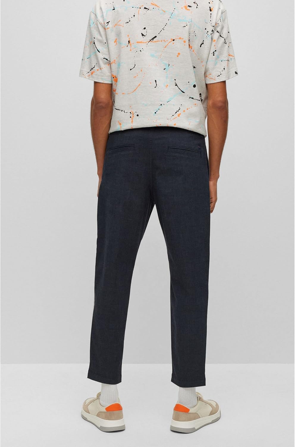 BOSS Herren Schino-Shyne Slim-Fit Hose aus meliertem Stretch-Gewebe 35W / 30L Dark Blue404, 35W / 30