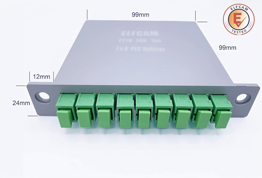 Elfcam® - Optischer Splitter Glasfaser-PLC-Splitter (Fasersplitter) SC/APC, PLC DIN-Schiene Montage
