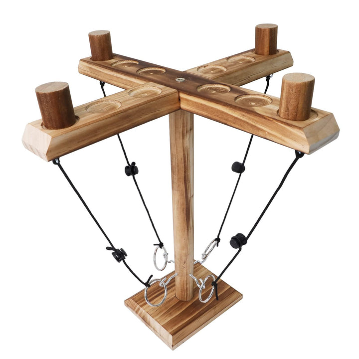 Hook Ringwurfspiel für Erwachsene, ZAKVOP Tik Tok Toy Haken- und Ringwurf-Kampfspiel für 4 Spieler,