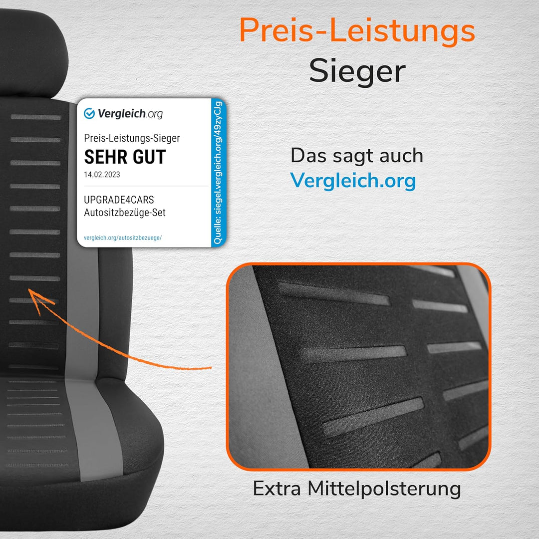 Upgrade4cars Autositzbezüge Set Universal Version 2026 | Auto-Schonbezüge für die Vordersitze & Rück