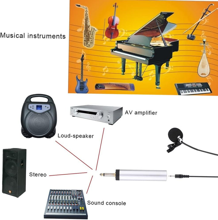 Mini Portable verdrahtet Elektret Kondensator Clip-on Musikinstrument Mic Ansteckmikrofon für Gitarr