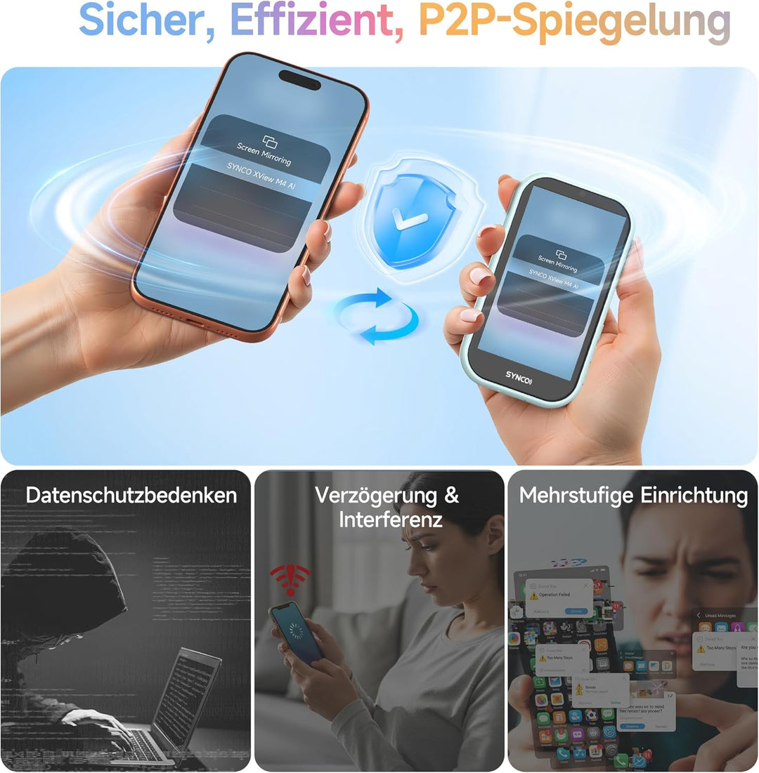 SYNCO XView AI AI Gesture Handy Selfie Monitor, Magnetischer 4K Rückkamera Vlog Monitor für iPhone &amp;