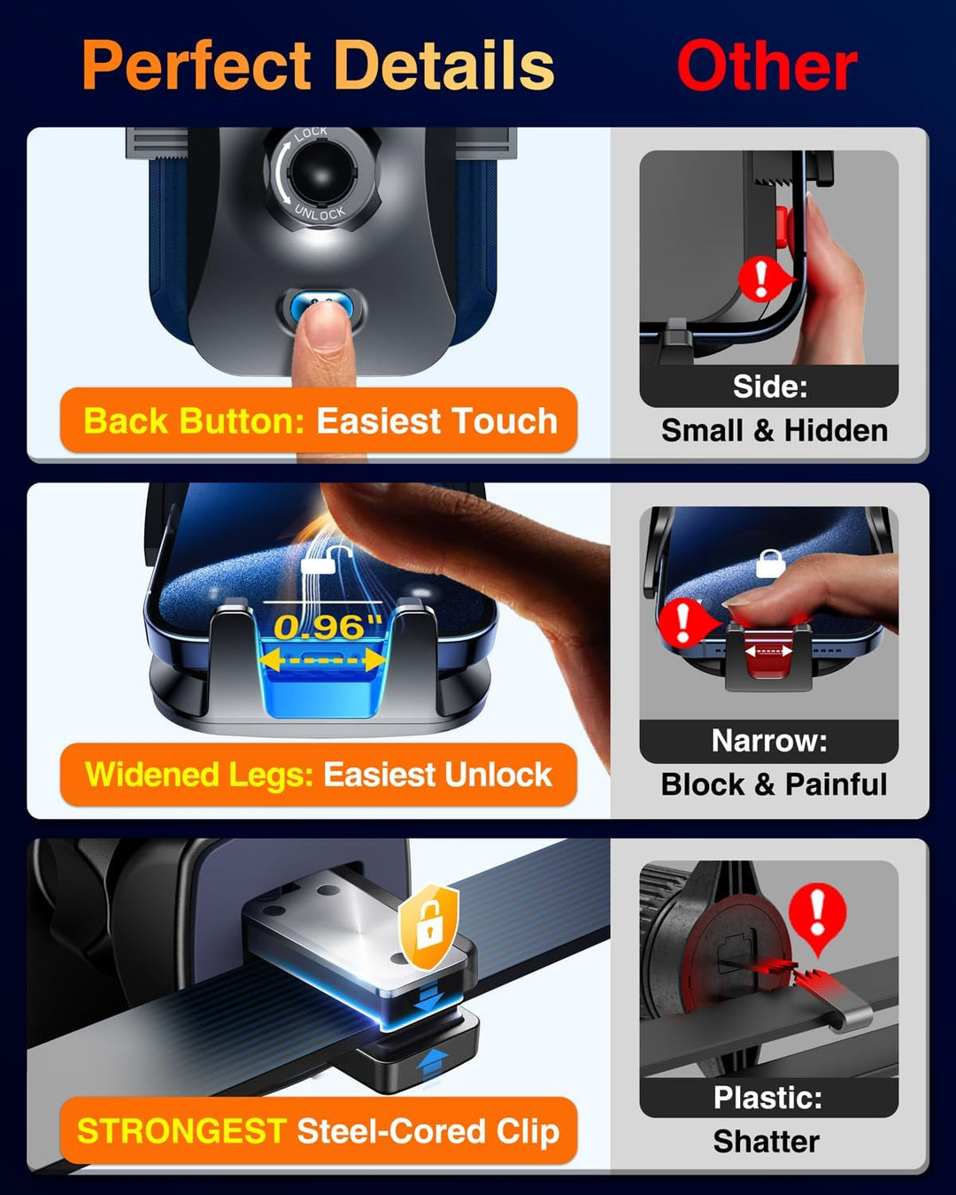VANMASS Handyhalterung Auto Lüftung 2023 neuste Farbe Handy Halterung Auto 4 in 1 Kfz Handyhalterung