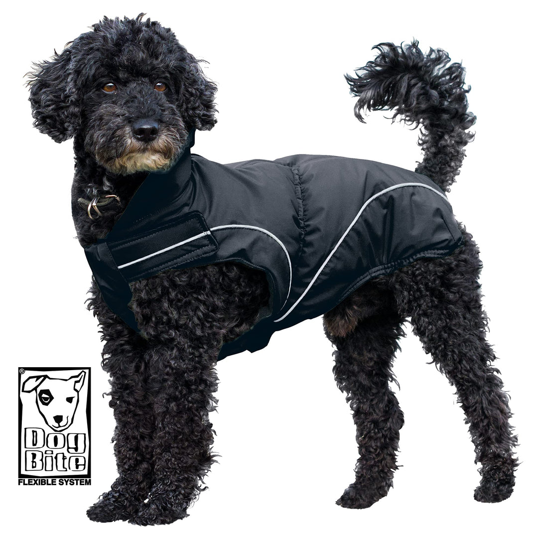 Dogbite Winterjacke, Farbe: Schwarz 30 cm Rückenlänge: 30 cm, Rückenlänge: 30 cm