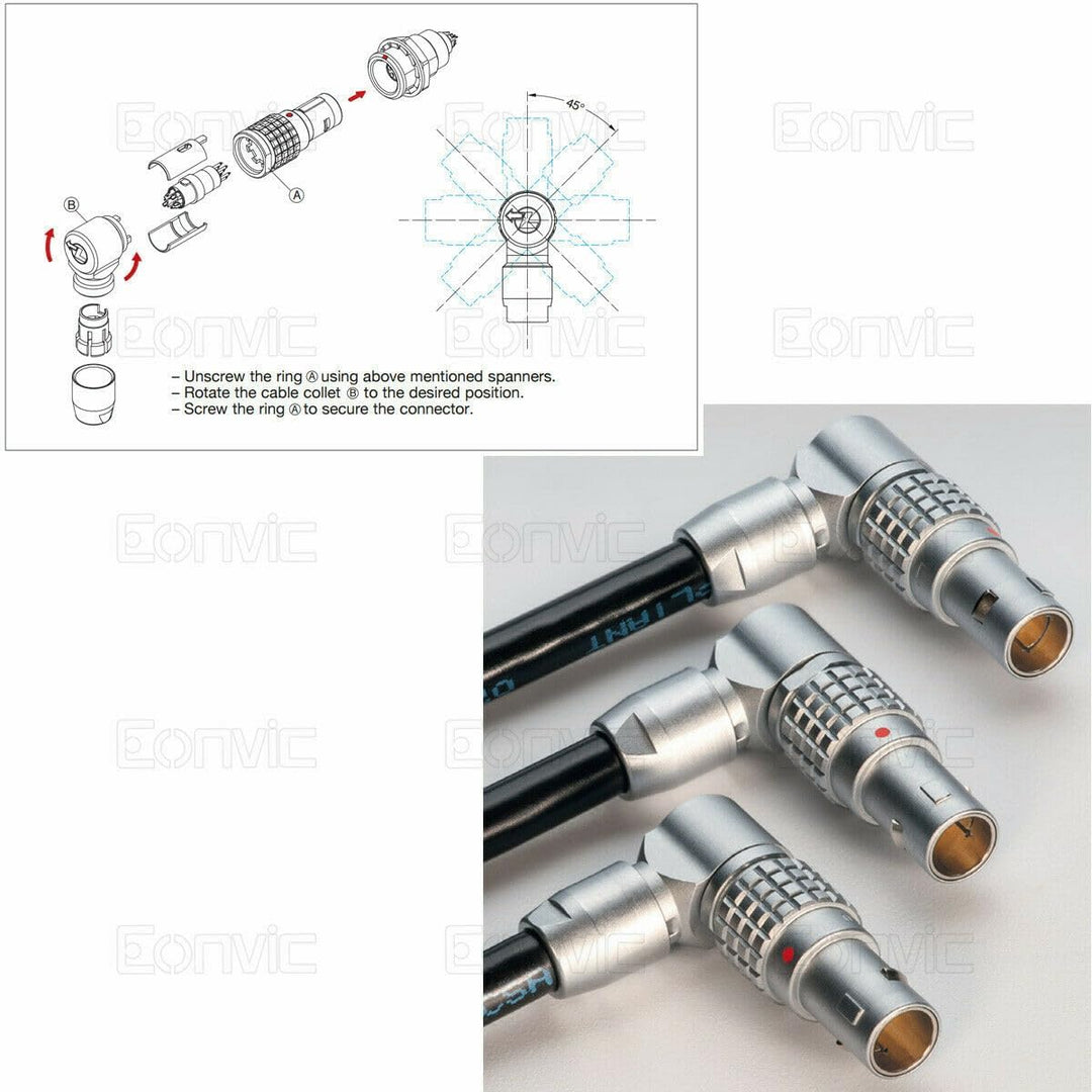 HangTon gedreht rechtwinklig 0B 2 Pin zum verriegelnden DC Barrel Stromkabel für Z Cam E2-F6 S6 F8 K