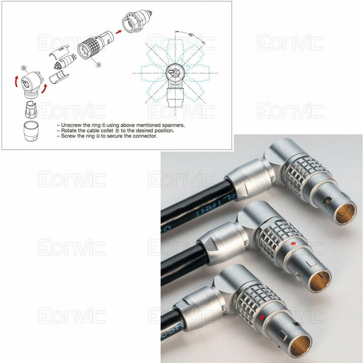 HangTon gedreht rechtwinklig 0B 2 Pin zum verriegelnden DC Barrel Stromkabel für Z Cam E2-F6 S6 F8 K