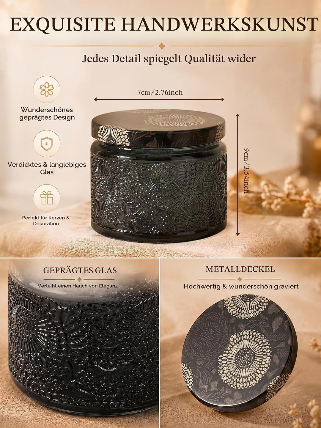 Kerzen selber machen Set mit natürlichem Sojawachs – Komplettes DIY Bastelset für Erwachsene mit Düf