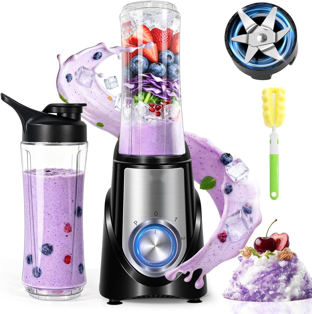 Mixer,Smoothie Maker, Mini Standmixer Blender Elektrisch, 3 Einstellbare Geschwindigkeiten, 600 ml T