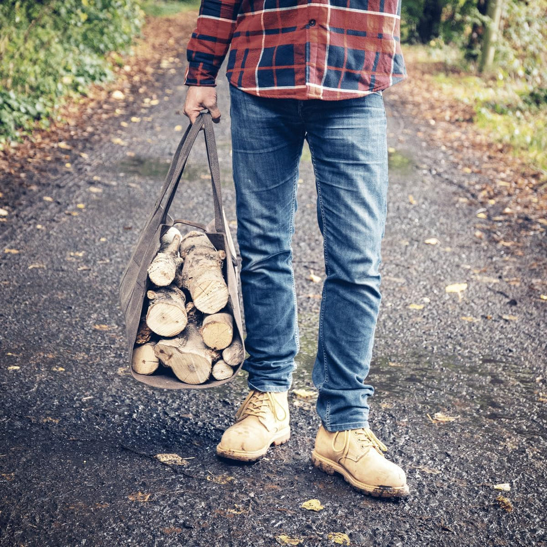 Lumberjack Holztasche aus gewachstem Canvas Farbe charcoal, Charcoal