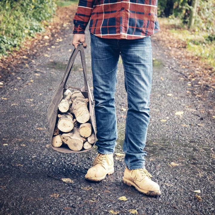 Lumberjack Holztasche aus gewachstem Canvas Farbe charcoal, Charcoal