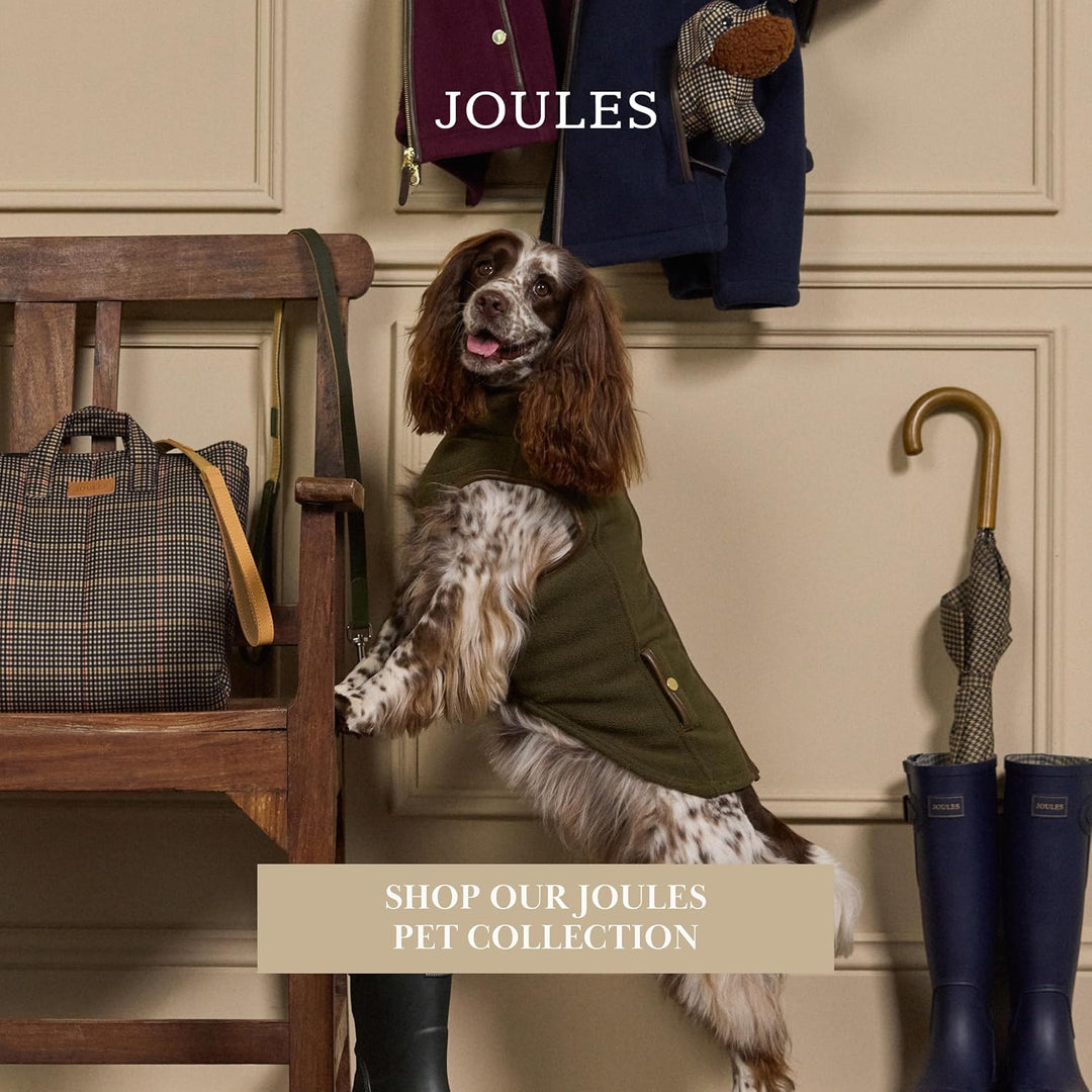 Rosewood x Joules Blackwatch Check Packaway Hundejacke, Grösse S, leicht, wasserabweisend, mit Kapuz