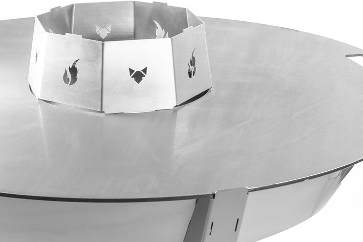 FENNEK BBQ Wok Aufsatz für Feuerplatten mit Loch Ø 30 cm | Halter für Woks, Dutchoven, Grillrost UVM