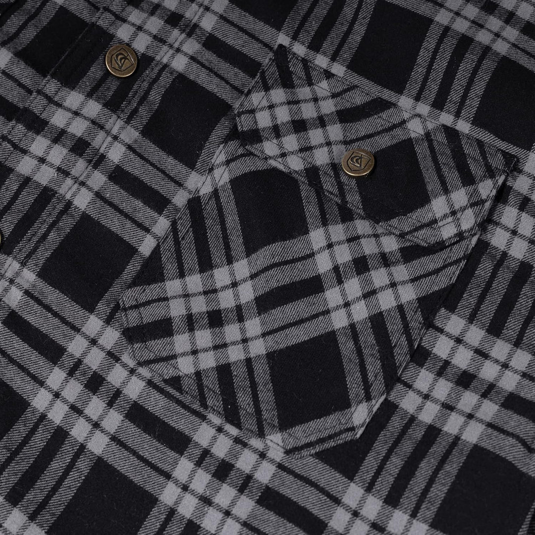 Coevals Club Herren Flanell Jacke Hemd Sherpa Holzfällerhemd Flanellhemd Langarm Kariertes Druckknöp