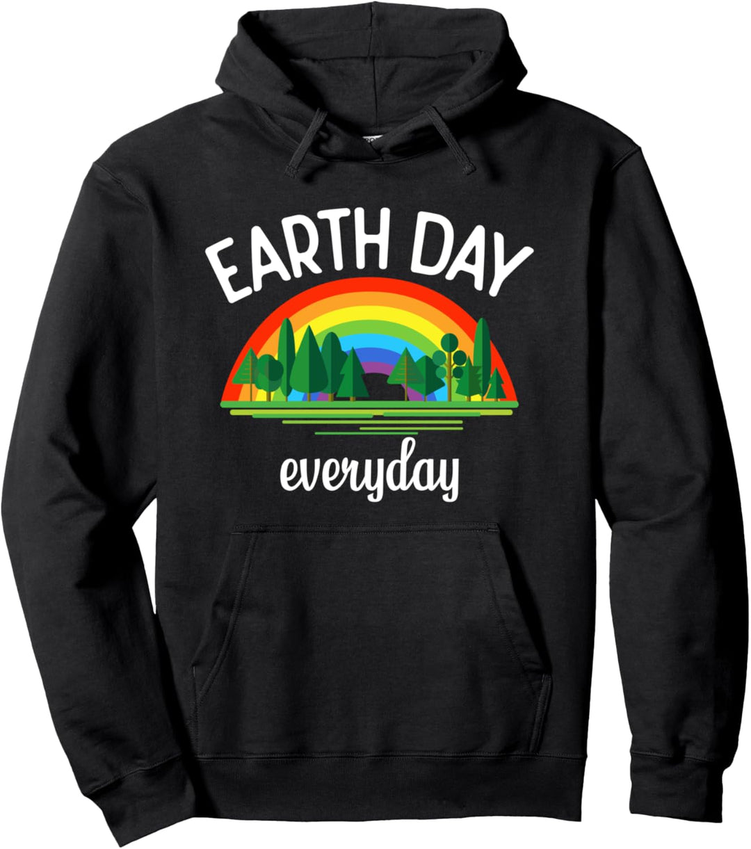 Earth Day Everyday Rainbow Pine Tree Science Earth Day 2021 Pullover Hoodie