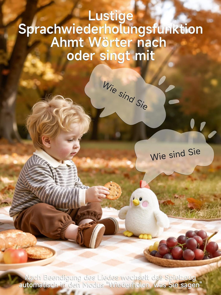 TUMAMA KIDS Tanzender Singen Hühnchen Spielzeug Kinder, Interaktives Plüschtier Kopie Sprechender Ti