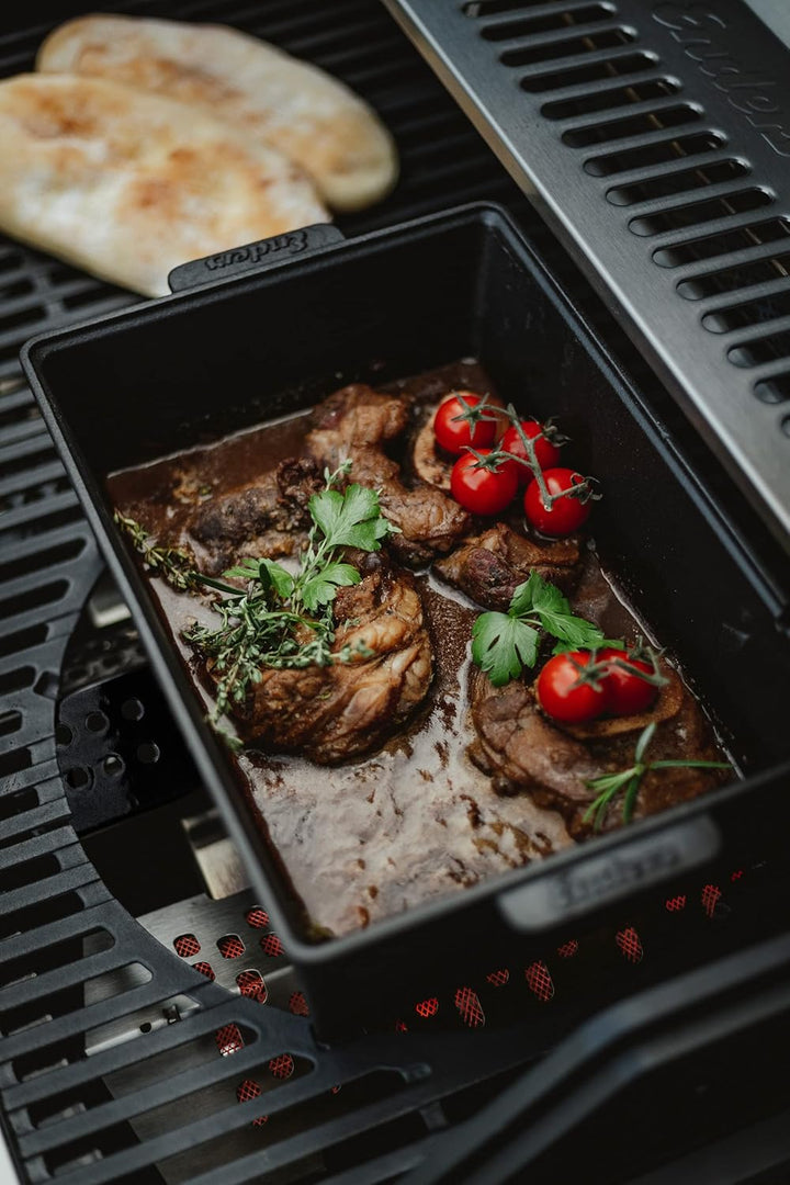 Enders® SWITCH GRID Dutch Oven, Rib Roaster & Switch Grid Wok schwarz, aus massiv, emailliertem Guss