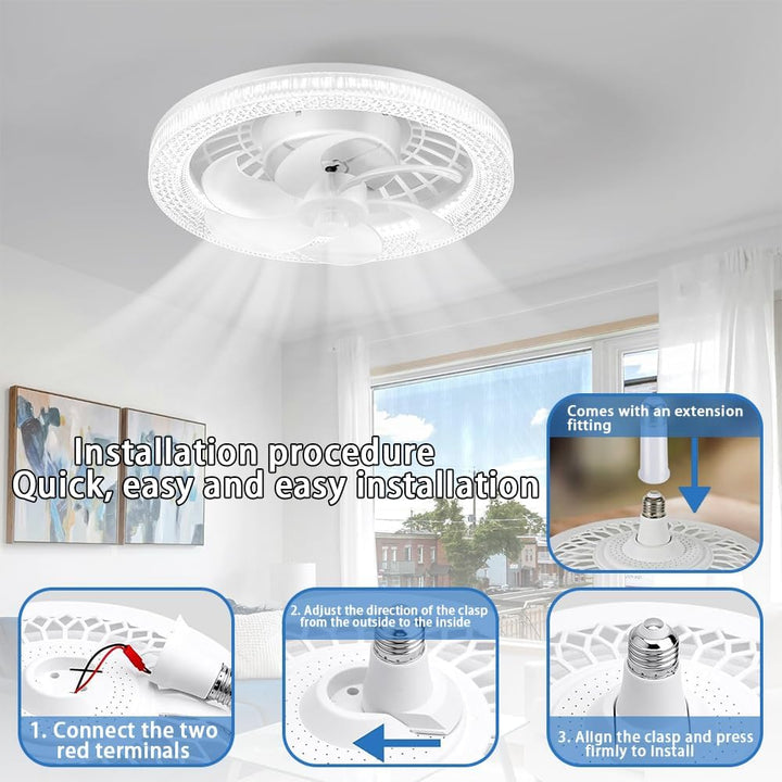 Anyingkai Ventilator lampe E27,Deckenventilator Mit Beleuchtung 30W,Deckenventilator Mit Licht,Lampe