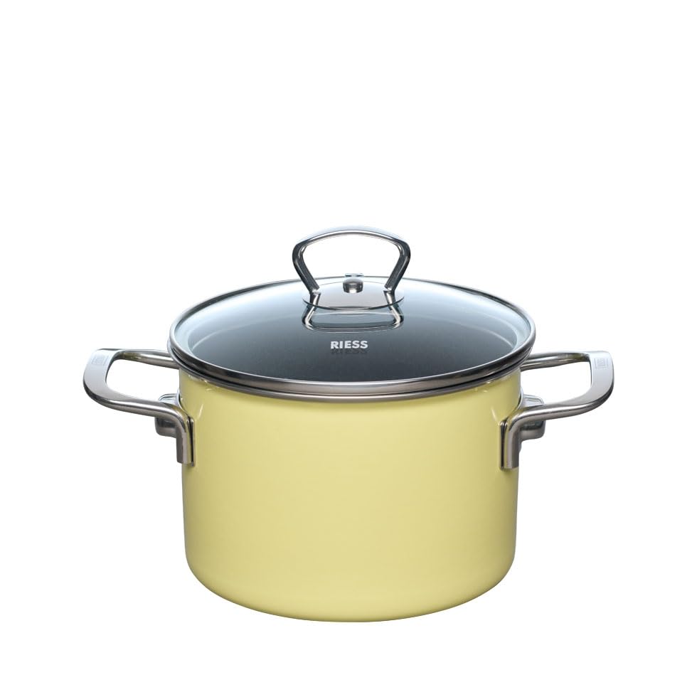 Riess, 0702-002 Fleischtopf mit Glasdeckel 16cm, 2L, NOVELLE PUR, LEMON LBH 25,3x17,5x11,5 Gew. 1,61