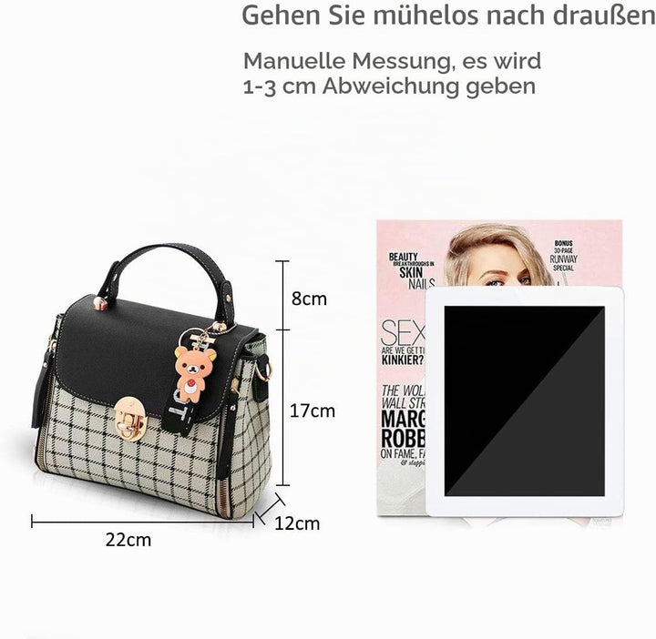 NICOLE&amp;DORIS Handtaschen für Damen Niedliche Umhängetasche Mädchen Reissverschluss Handtasche PU Led