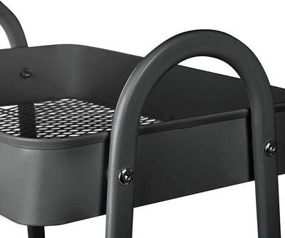 ONVAYA® Servierwagen Silvio | Beistellwagen | dunkelgrau | 30,5 x 45 x 77 cm | 3 Fächer | Multifunkt
