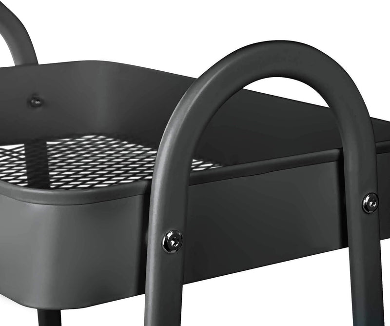 ONVAYA® Servierwagen Silvio | Beistellwagen | dunkelgrau | 30,5 x 45 x 77 cm | 3 Fächer | Multifunkt