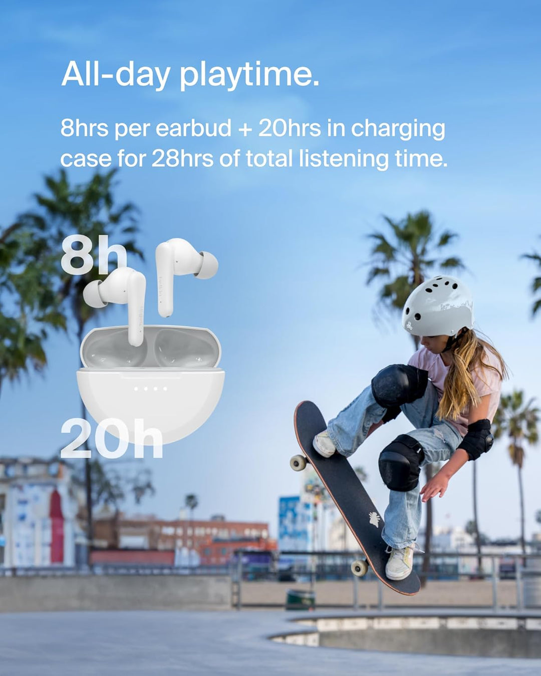 Belkin SoundForm Nano 2 Bluetooth In-Ear Kinderkopfhörer mit integriertem Mikrofon, 28 Std. Akkulauf