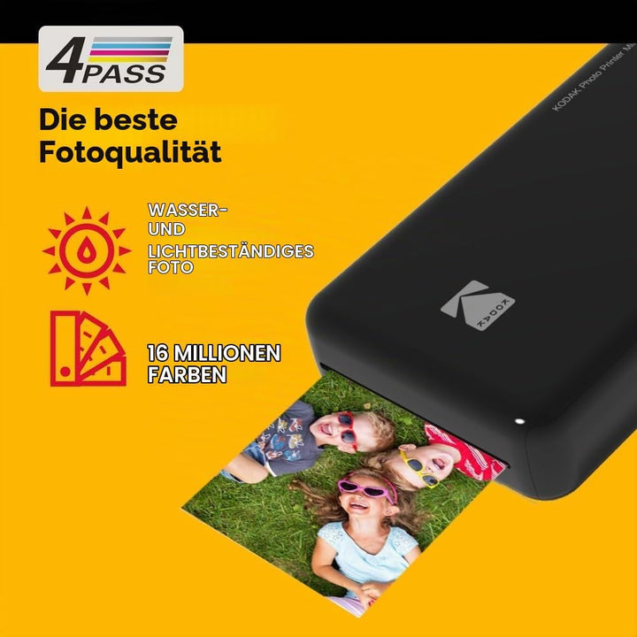 Kodak Mini 2 HD Wireless Mobile Instant Fotodrucker w / 4 Pass patentierte Drucktechnologie (Schwarz