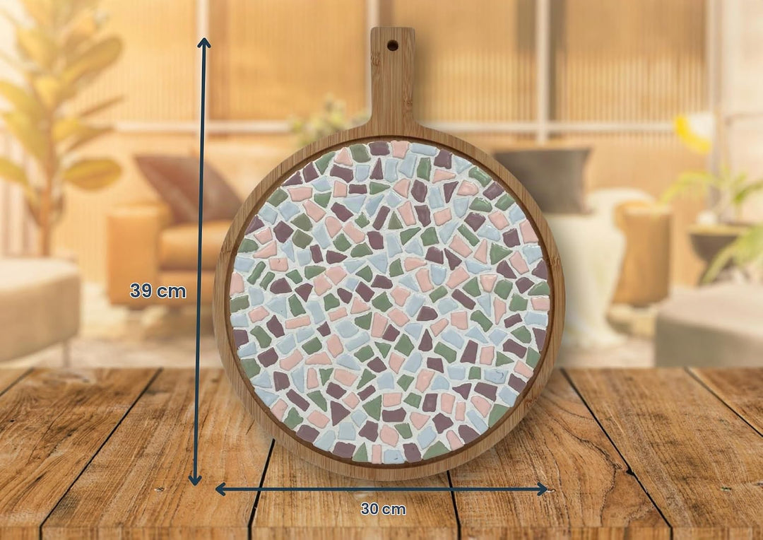 Little Creations mosaik Servierbrett Rund | DIY Bastelset Erwachsene | Gestalte deine eigene Servier