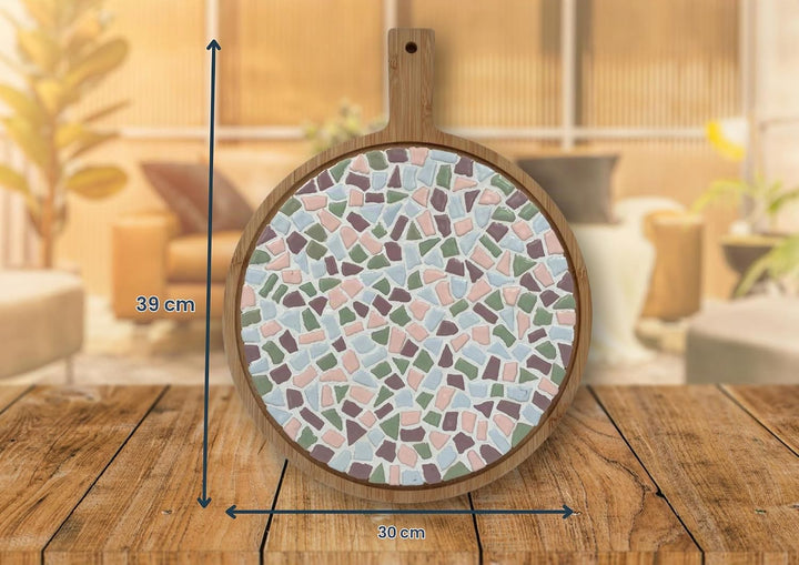 Little Creations mosaik Servierbrett Rund | DIY Bastelset Erwachsene | Gestalte deine eigene Servier