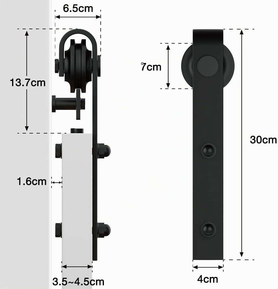 WINSOON Schiebetür Komplettset für Zimmertür Holz: 6FT/183CM Schiebetür Schiene Set für Einzeltür -