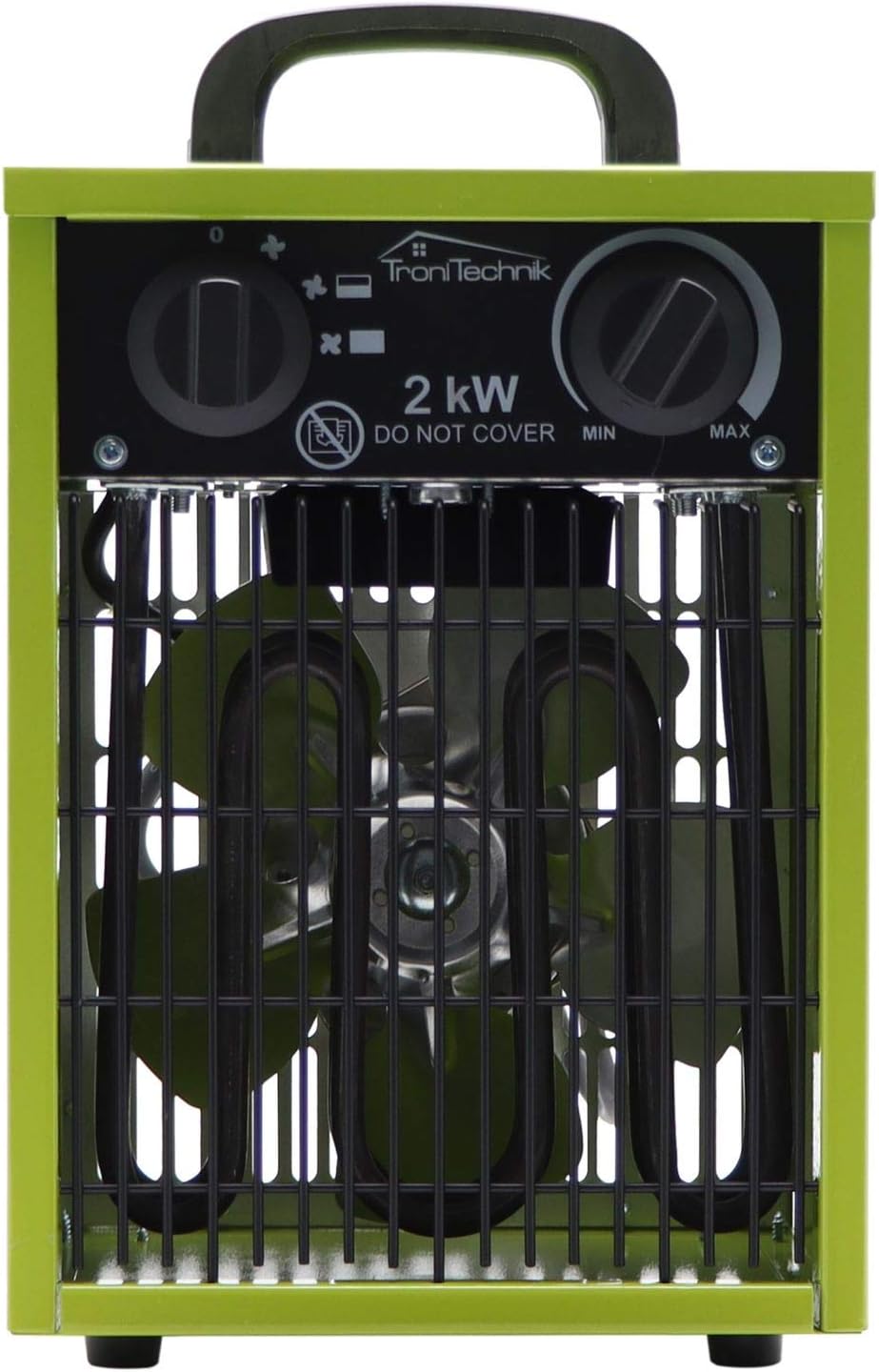 Tronitechnik® Elektroheizer Heizlüfter Bauheizer 2 KW mit integriertem Thermostat elektrisch Heizger
