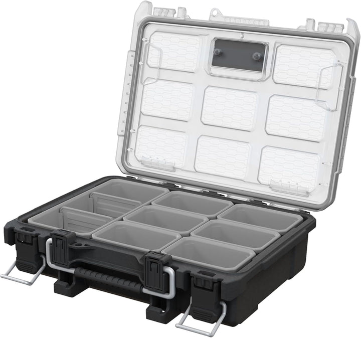 Keter ROC Pro Gear Heay Duty Halber Organizer, 25 Jahre Garantie, herausnehmbare Behälter, stapelbar