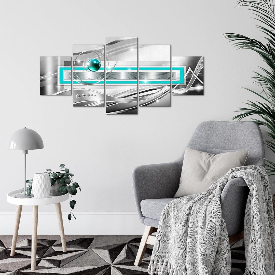 Runa Art Wandbilder Abstrakt 5 Teilig Bild auf Vlies Leinwand Deko Wohnzimmer Schlafzimmer Perlen Gr