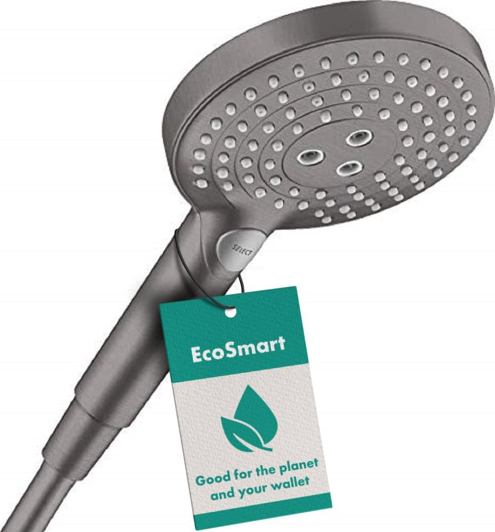 hansgrohe wassersparender Duschkopf Raindance Select S 120 (Regendusche, 3 Strahlarten), Brushed Bla